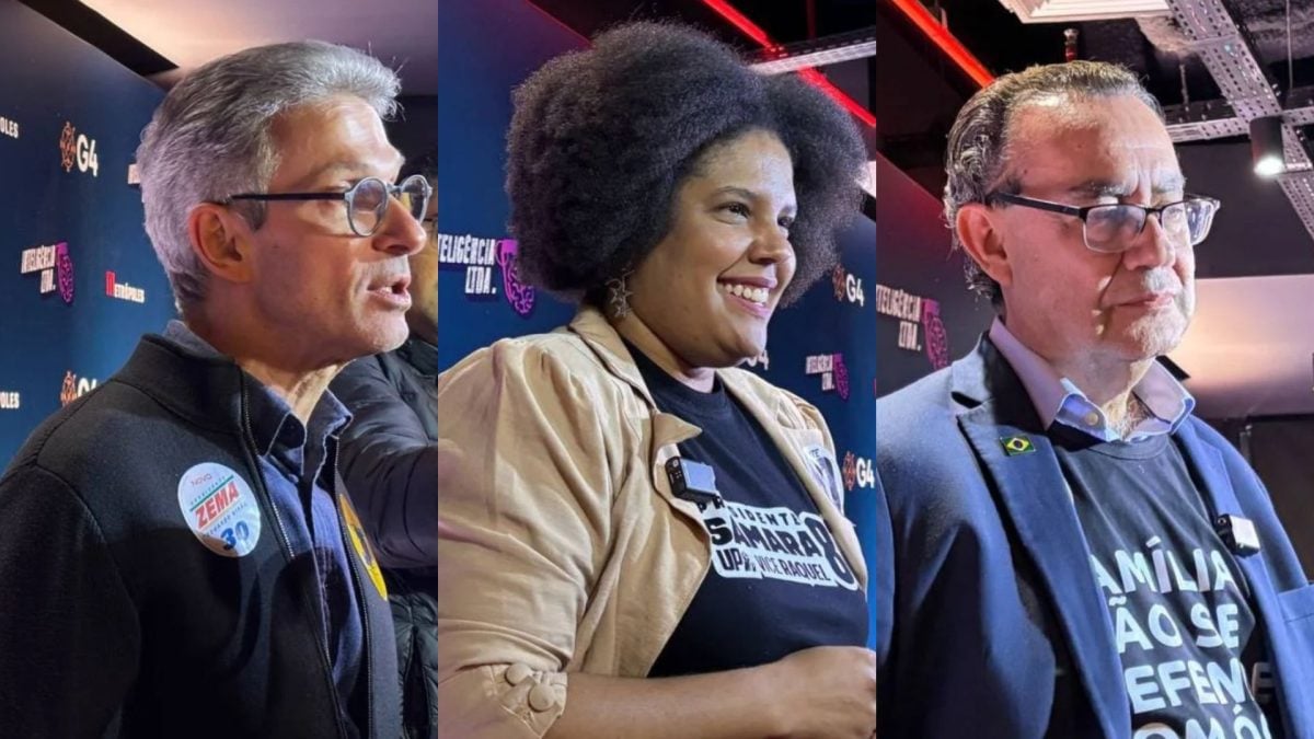 Debate com Zema, Cury e Samara reúne apenas 3 dos 7 candidatos
