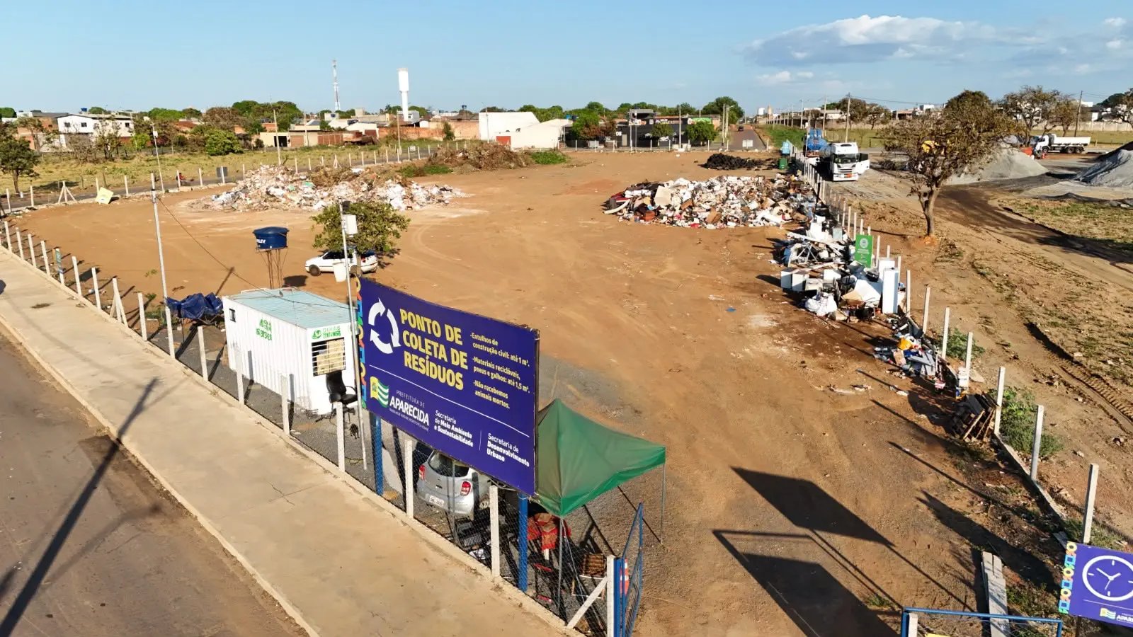 Em dois meses, ponto de descarte em Aparecida recebe mais de 468 toneladas de materiais