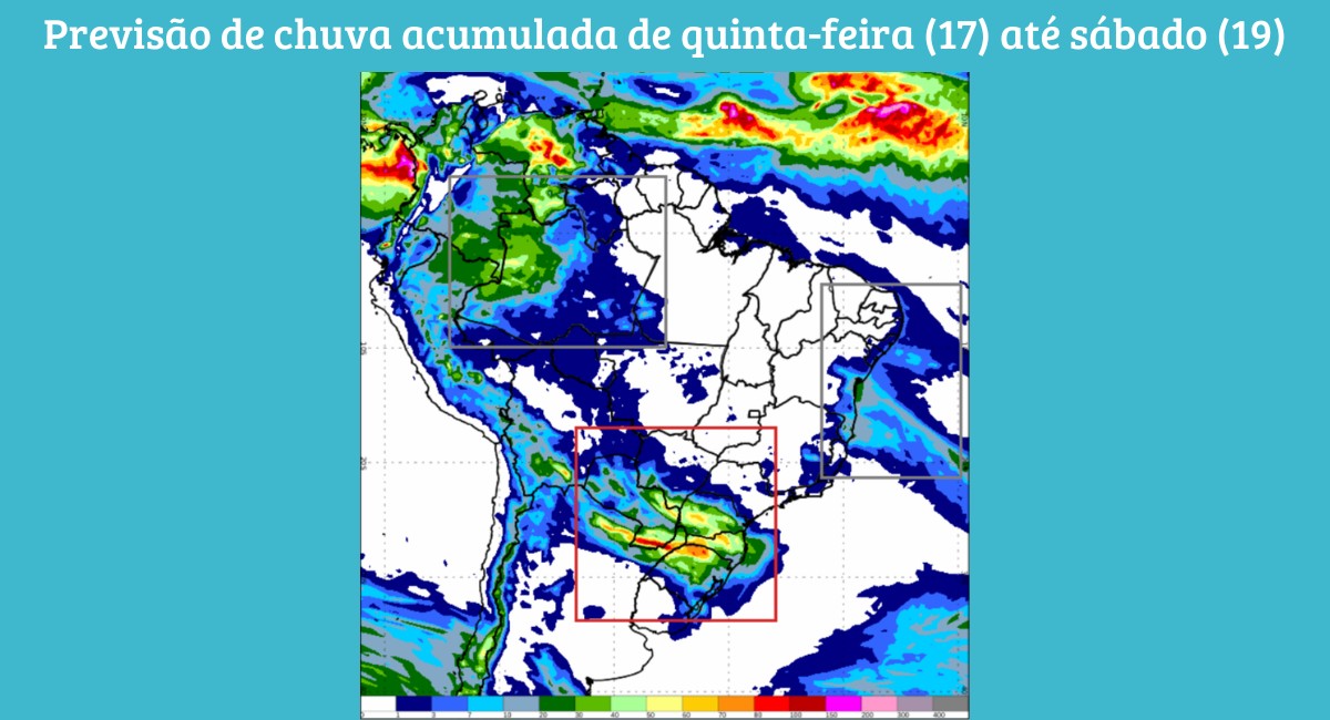Chuvas fortes retornam ao Sul e ao Sudeste neste fim de semana