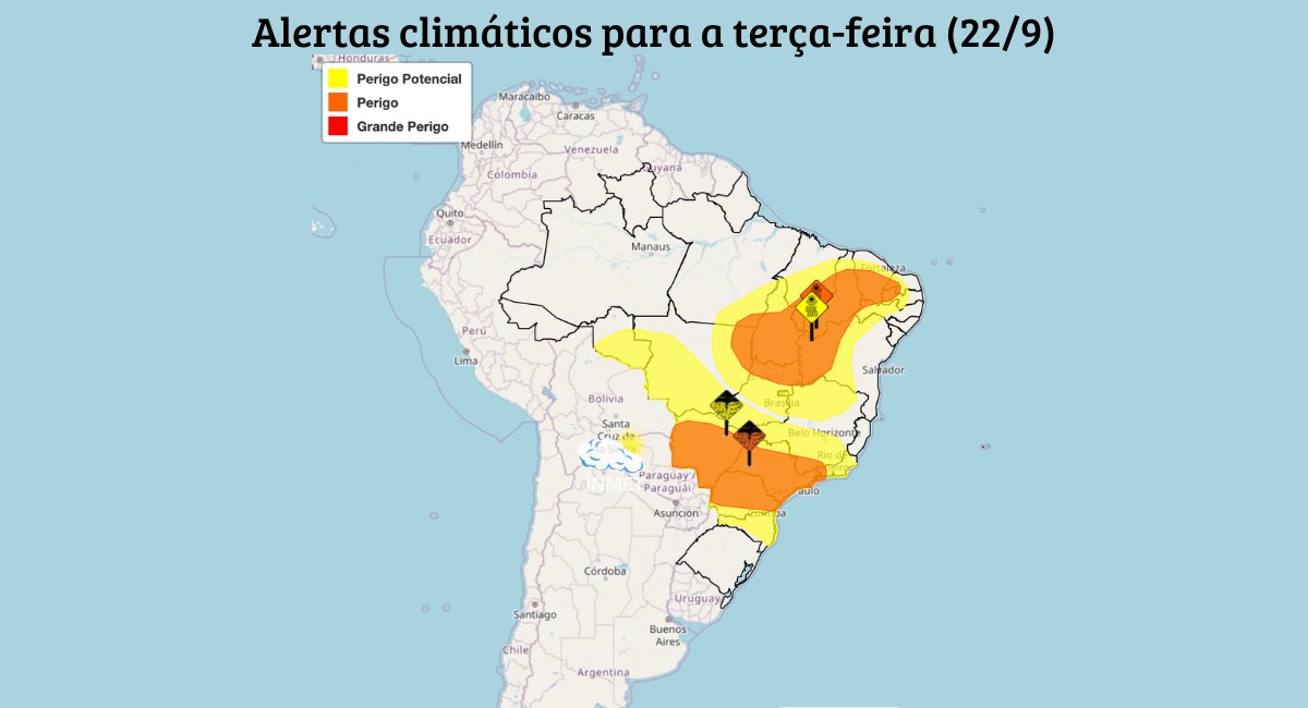 Chuva atinge quatro regiões do país nesta terça-feira