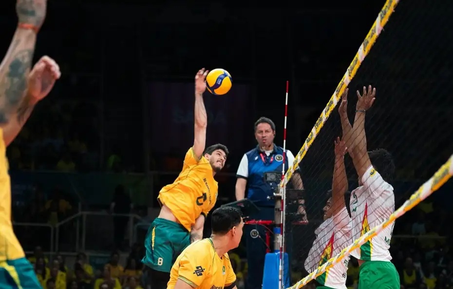 Brasil vence a Colômbia e segue 100% no Sul-Americano masculino de vôlei