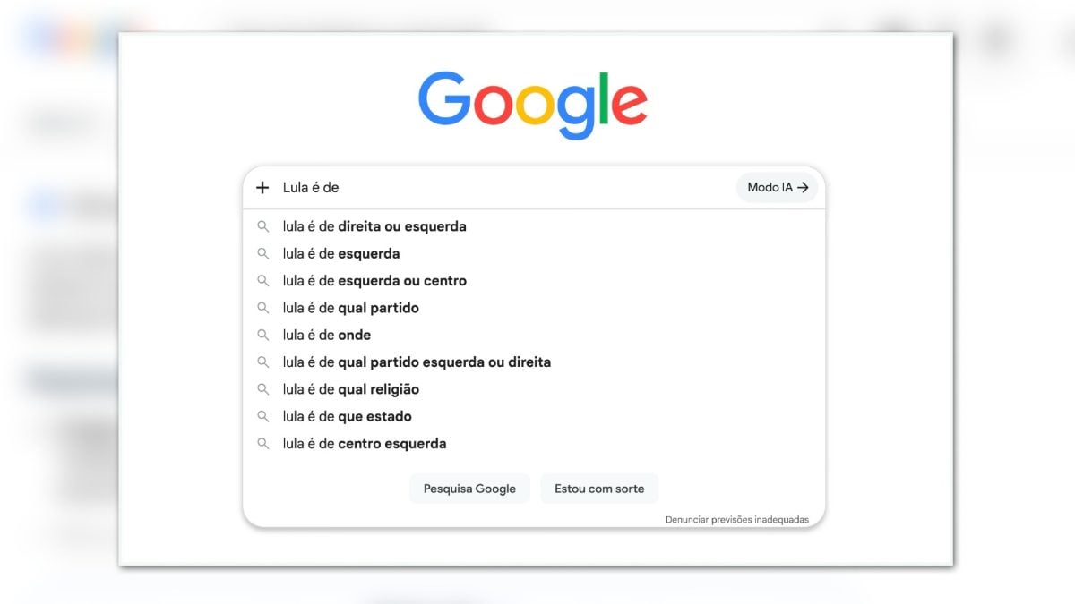 “Lula é de direita ou de esquerda” lidera buscas no Google