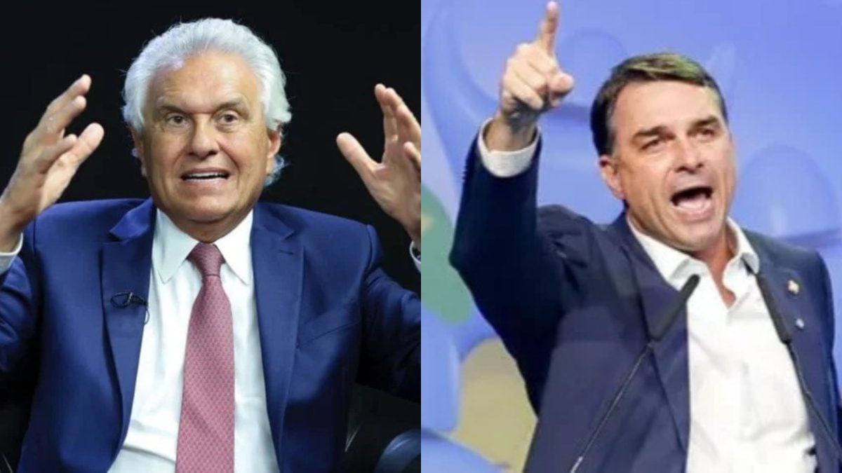 Flávio Bolsonaro anuncia Caiado como possível ministro e elogia segurança de Goiás