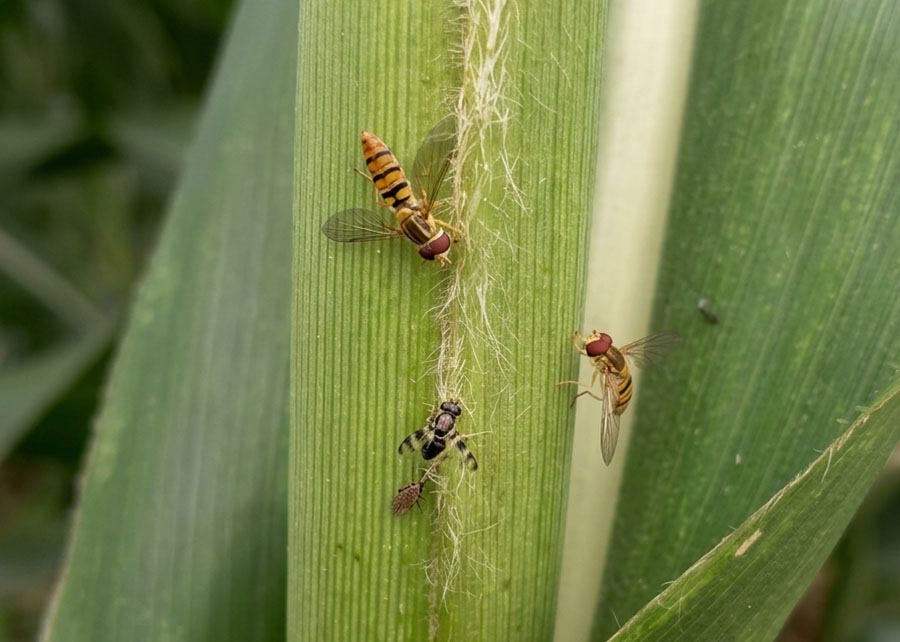 Moscas-das-flores viram armas naturais contra o pulgão-do-sorgo em lavouras