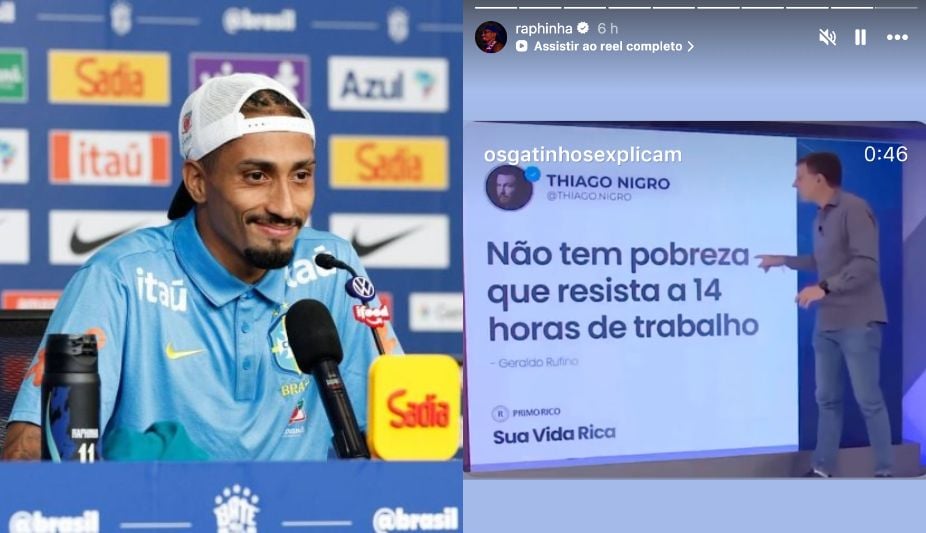 Raphinha se manifesta sobre jornada de trabalho e defende direitos trabalhistas